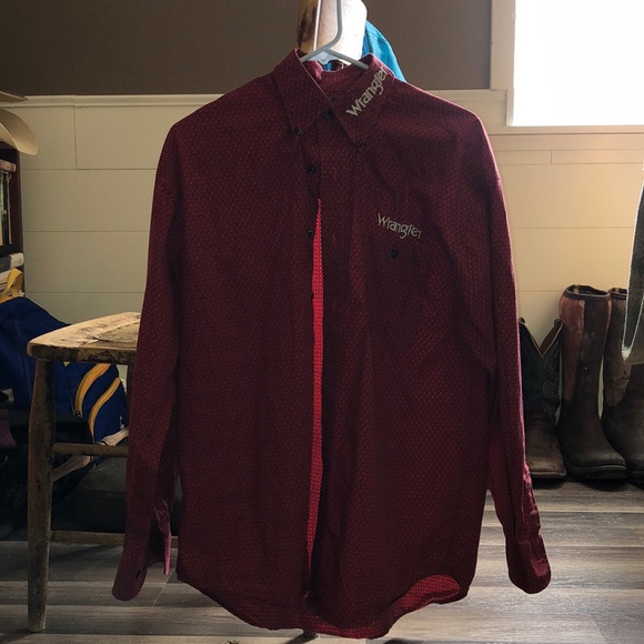 Wrangler Cowboy Shirt Red Medium - Picture 4 of 4